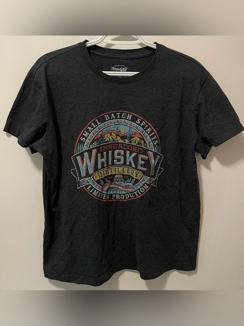 Threadgrit Women’s Cotton Whiskey Graphic Top Black T-Shirt Cotton Size Medium M